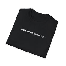Load image into Gallery viewer, "Fiddle Around and Find Out" Graphic T-Shirt — Gothic Back Name Tee