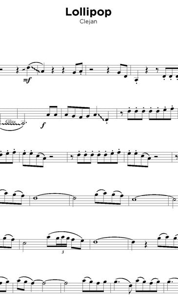 Digital Sheet Music file for 'Lollipop' by Clejan