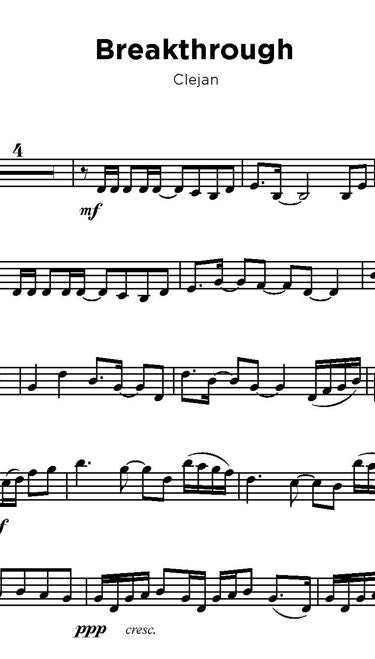 Digital Sheet Music file for 'Breakthrough' by Clejan