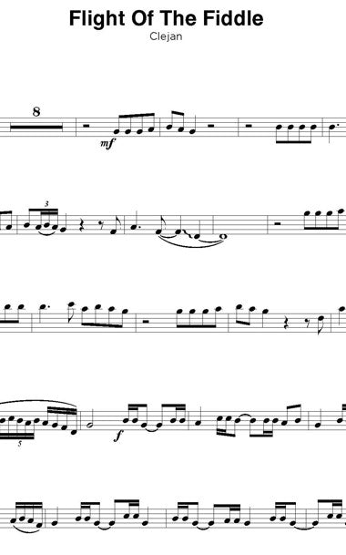 Digital Sheet Music file for 'Flight of the Fiddle' by Clejan