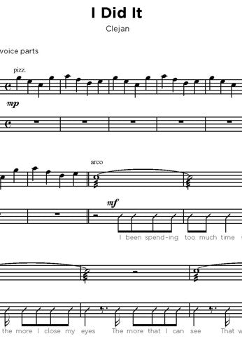 Digital Sheet Music file for 'I Did It' by Clejan