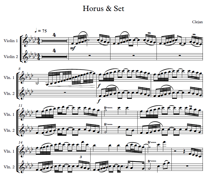 Sheet Music (Digital file) for 'Horus & Set' by Clejan