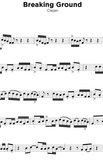 Digital Sheet Music file for 'Breaking Ground' by Clejan