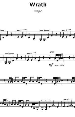 Digital Sheet Music file for 'Wrath' by Clejan