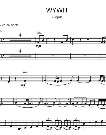 Digital Sheet Music file for 'WYWH' by Clejan